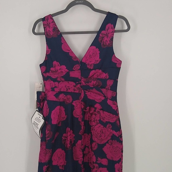Aidan Mattox Floral Print Sleeveless Cocktail Dress in Fuchsia Multi - Picture 8 of 14